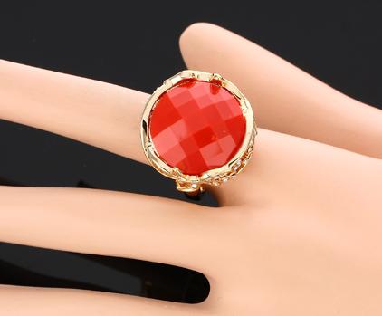 24mm CREATED CARNELIAN COCKTAIL RING-sz 7.5